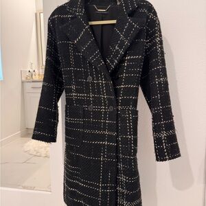 Elie Tahari (S) | Black Textured Jacket Chic Trench Coat 🧥